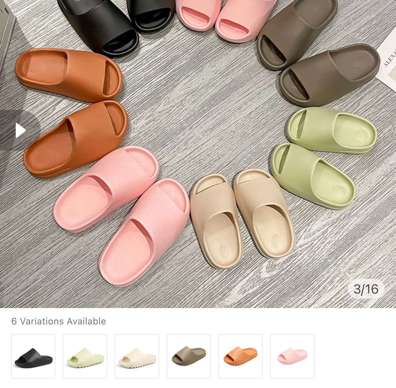 ￼Selipar sukan anti slip fashionable wanita dengan sole lembut, jari kaki terbuka, selesa untuk pakaian luar 2pair (2kiri/2kanan)