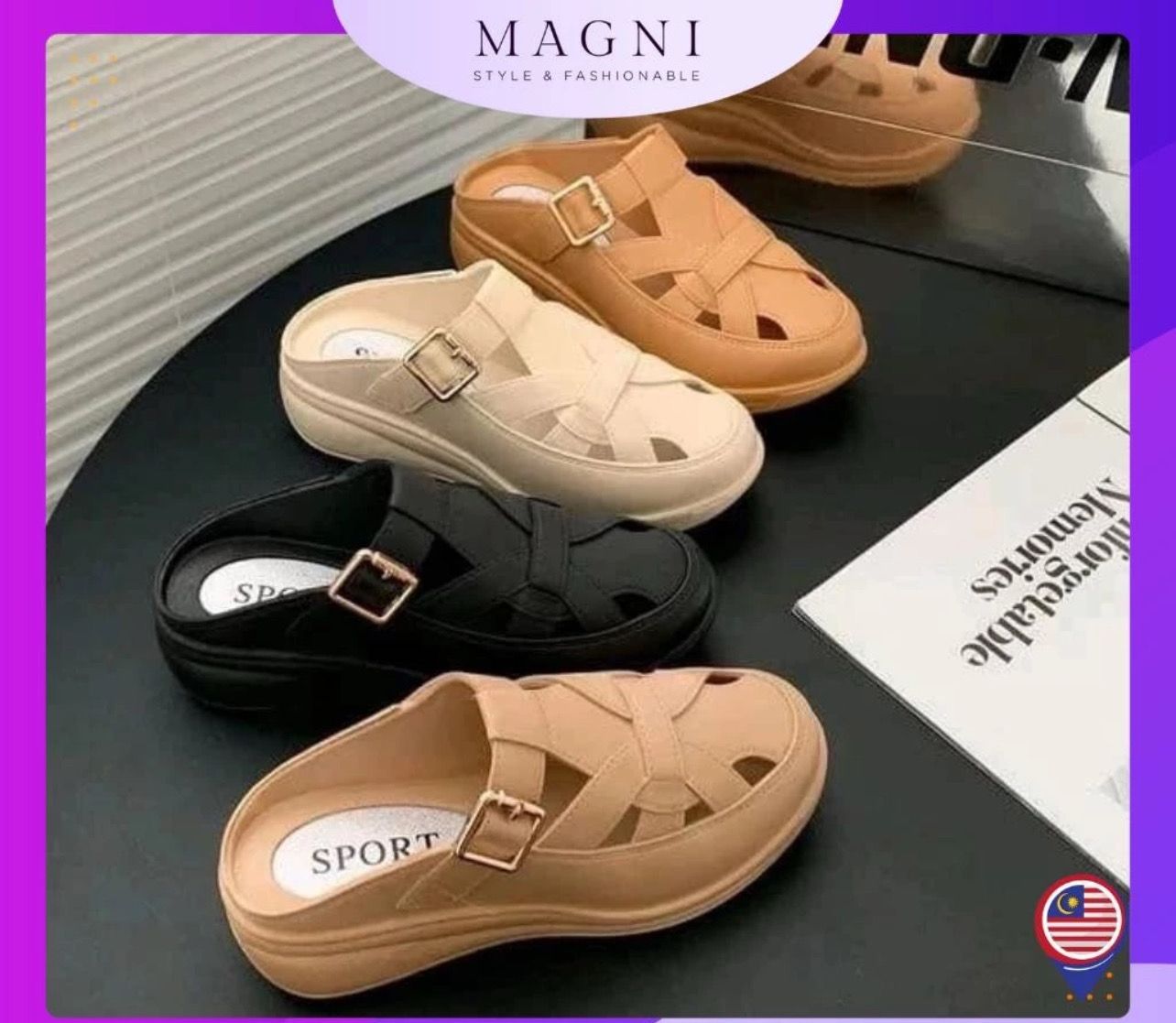 ￼Magni Women Sandal kasut sarung perempuan sandal perempuan selipar murah 398