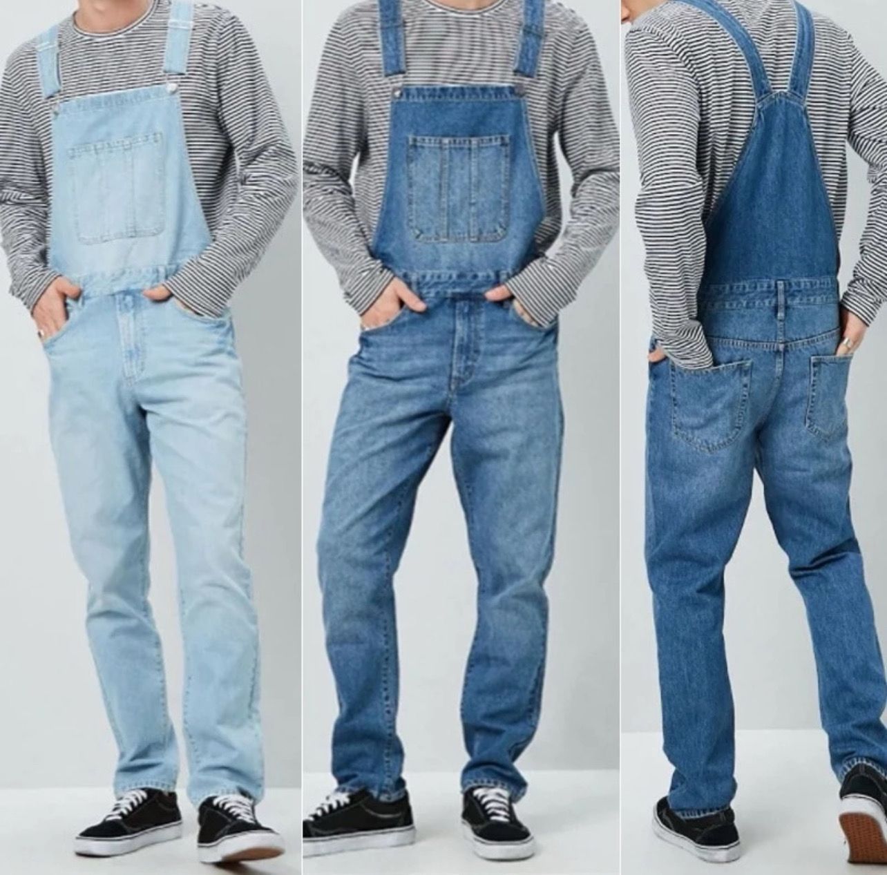 ￼Men&#39;s overalls Mens Distressed Jeans Ripped Jumpsuit Denim Overalls Men Cargo Pants with Suspenders Denim