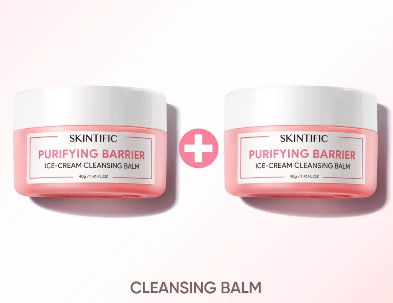 ￼SKINTIFIC Cleansing Balm Make Up Remover Purifying Barrier Ice Cream Cosmetics (40g) 2bottle