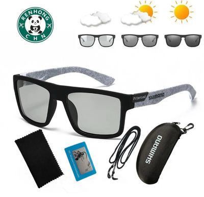 ￼Upgrade Three in one Shimano 818 polarized Chrome UV400 cycling glasses men sports sunglasses bicycle glasses women running shades for fishing driving 1set
