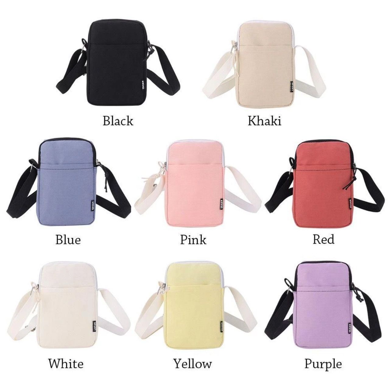 ￼SIRENU Shoulder Bag Solid Color Zipper Purse Small Phone Bag 2pcs