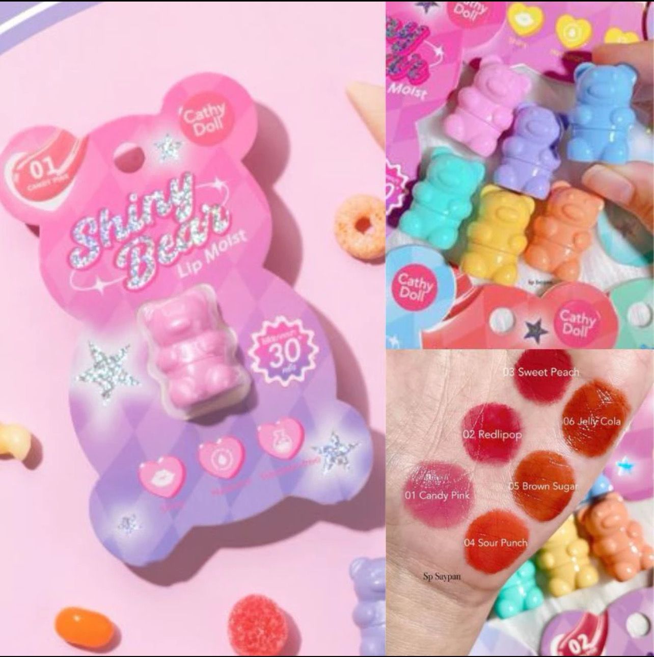 ￼Lip Bear Cathy Doll Shiny Bear Lip Moist Cathy Doll Shiny Bear Bear Lip Moist 1.1g 2pcs