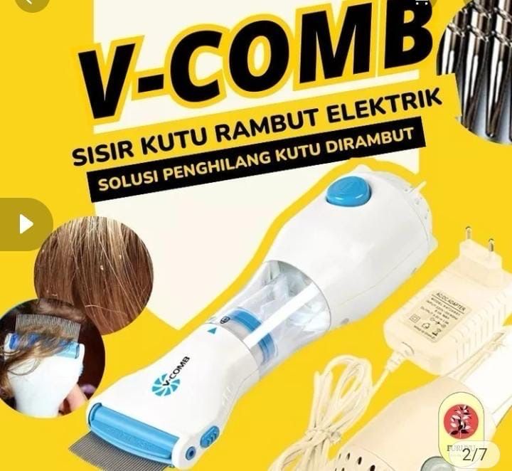 ￼V Comb Fda Registered Allergy And Chemical Free Head Lice Treatment Electric [N/5]