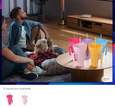 ￼[whiskyy.my] 1000ml Popcorn Beverage Cup Leak-Proof Stadium Tumbler Snack Cup for Kids Adults