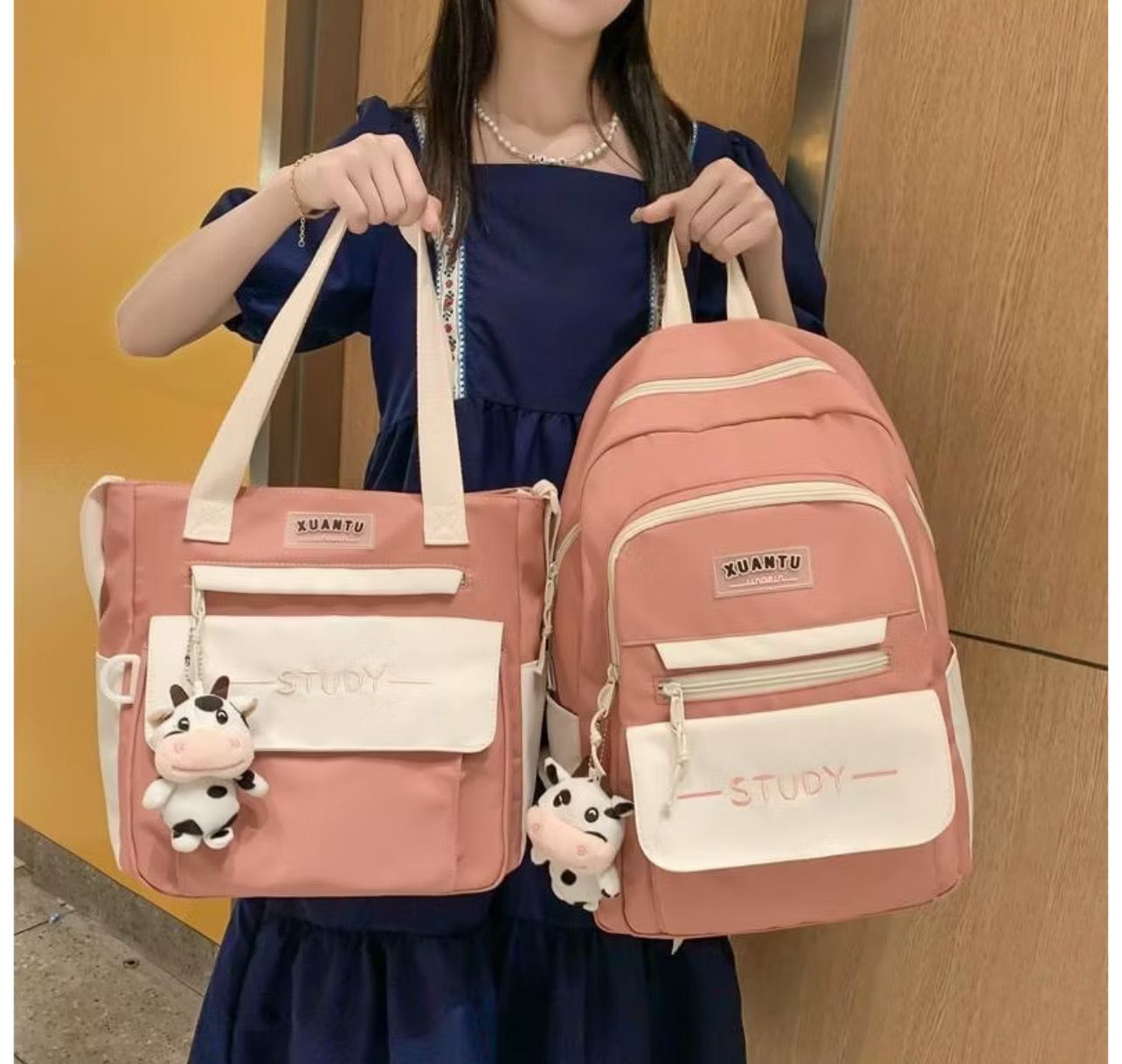 ￼Backpack set 2 Piece For Men And Women Fashion School - Study 1set