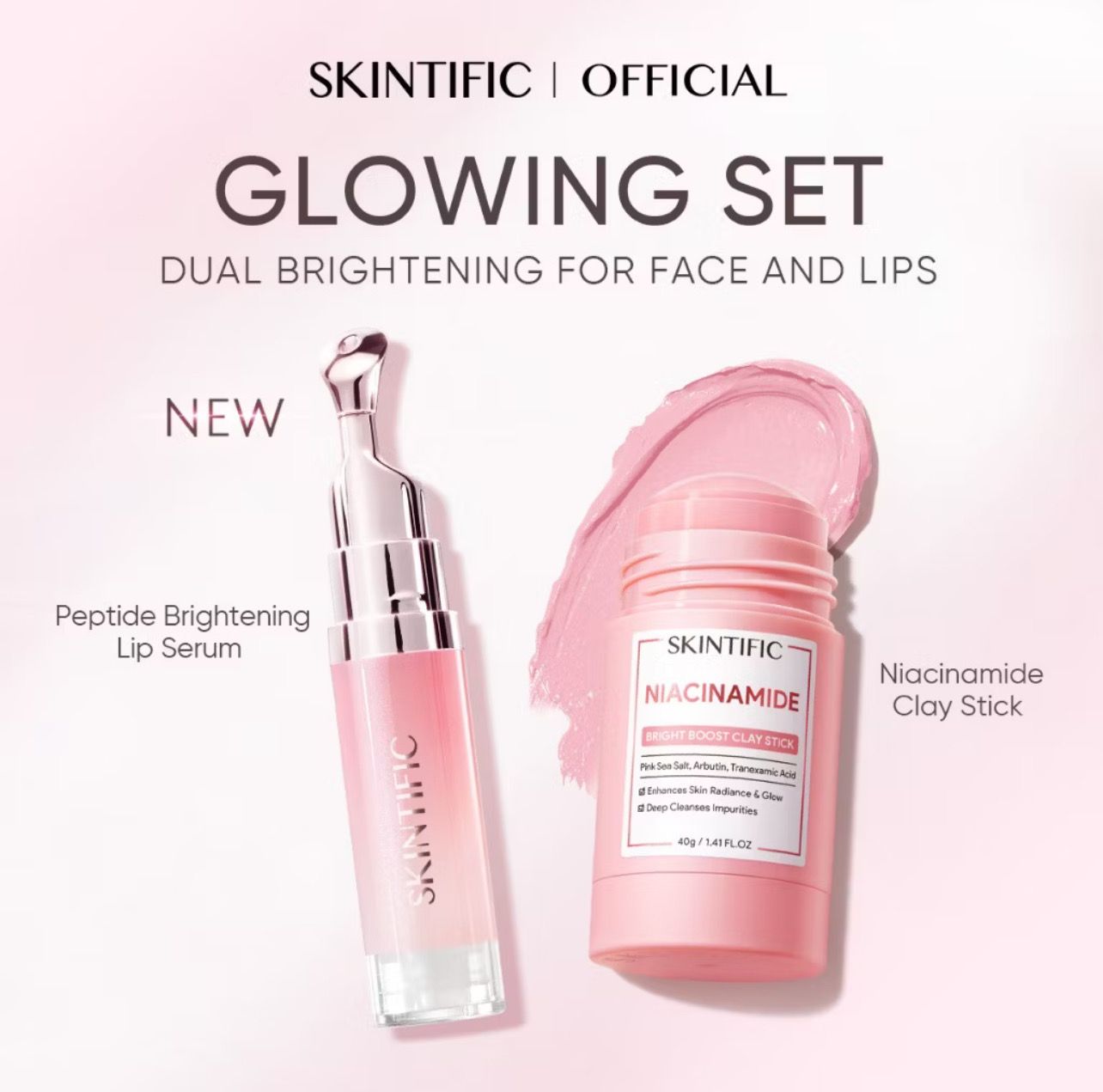 ￼[New Launch] SKINTIFIC Peptide Brightening Lip Serum Brighten Even and Smoothen Lip Balm lip mask lip treatment 1set