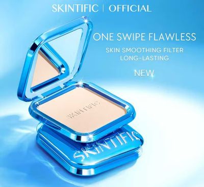 ￼Sisterbeauty - Skintific Ultra Cover Powder Foundation 9g | Two Way Cake Pressed Powder Matte Compact Pressed Powder