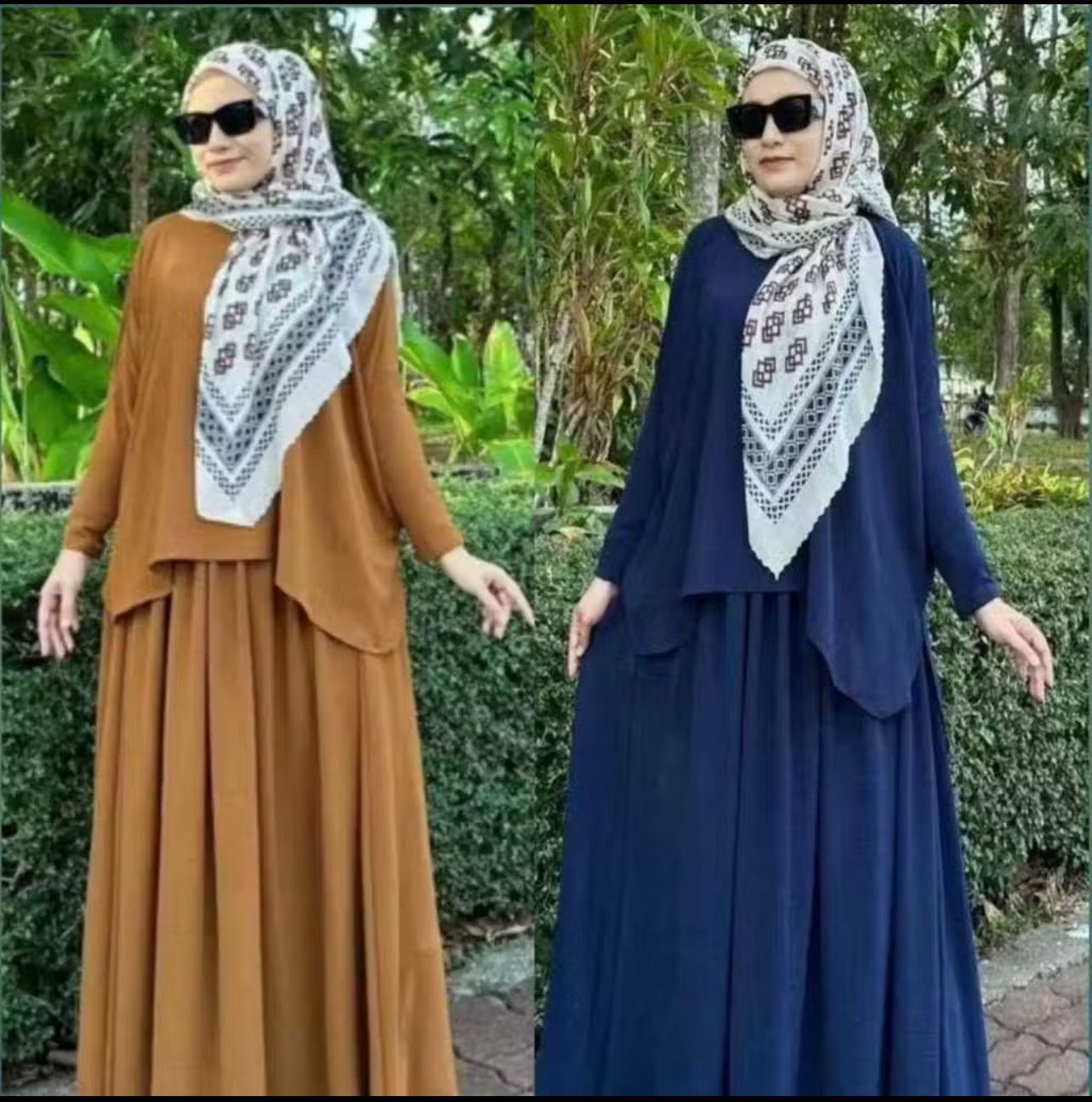 ￼(FREE SIZE)SUIT SET SKIRT SOFEA MUSLIMAH FASHION CEY IRONLESS (Tiada Zip Lengan)
