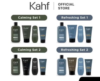 ￼[Guarantee] Kahf Body Wash+Face Wash+Deodorant+Sunscreen Personal Care 4pcs | Men&#39;s Package | Set
