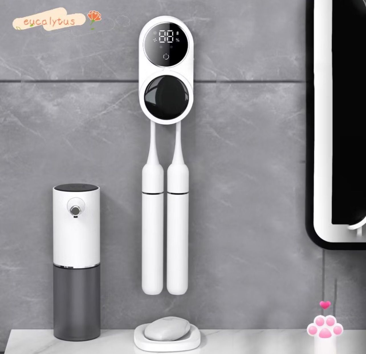 ￼[BuymorefunMY] Electric Toothbrush Sanitizer and Holder Wall Mounted for Home Travel Family Business Trip