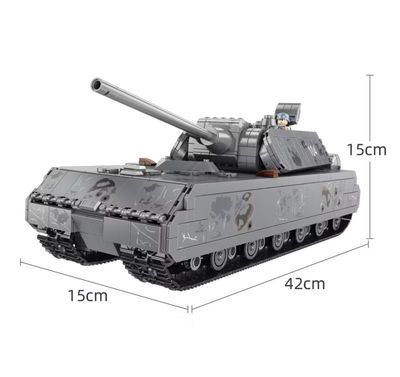 ￼✨Panzer VIII Maus Tanks (42cm) Building Blocks 2127 Pcs Panlos Brick Tank Bricks Toy Set