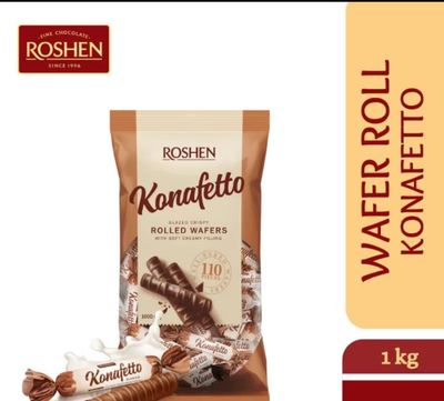 ￼Roshen Konafetto Bianco, Sweets In Cocoa Coating  1Kg 110pcs (Mekah Choclate Viral)