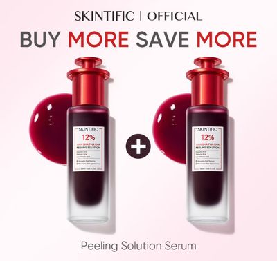 ￼[New Launch] SKINTIFIC 12% AHA BHA PHA LHA Peeling Solution Serum 30ml Whitening Brightening for Dark Spot Acne-prone 2bottle
