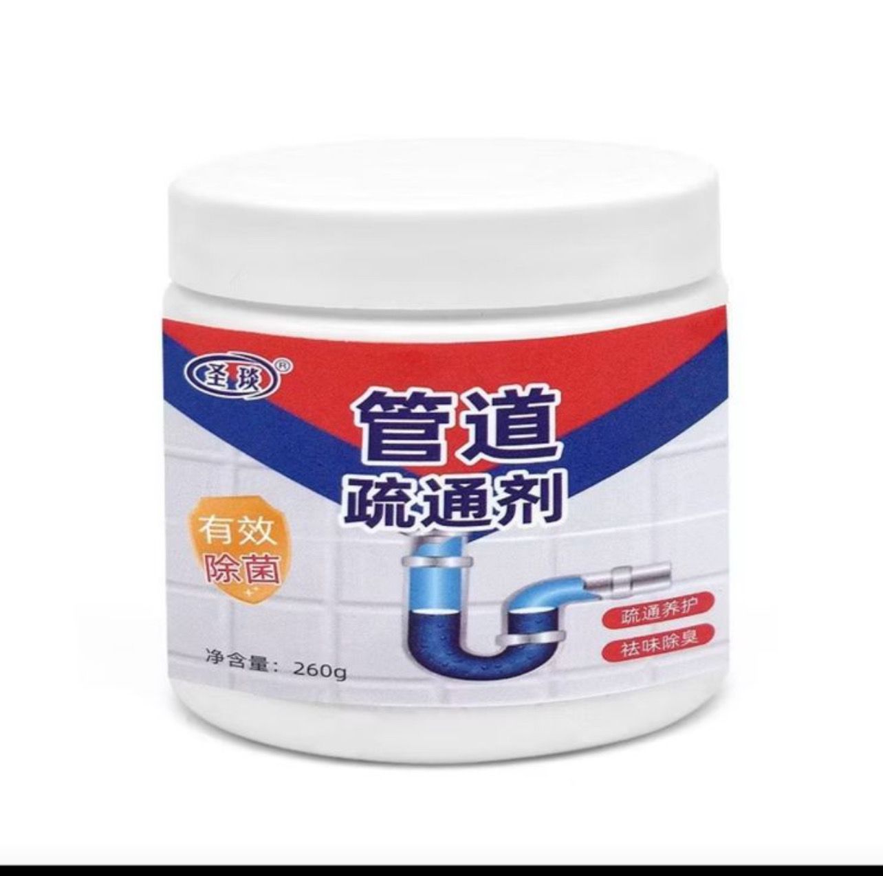 ￼260g Clog Remover Powder Drain Sink Pipe Basin Cleaner Household Ubat Sumbat Singki Tandas Paip Bilik Air管道疏通劑溶解粉 4bottle