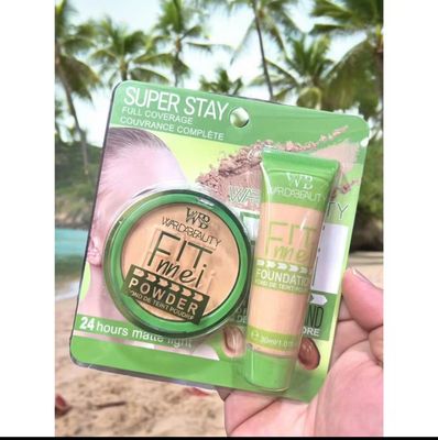 ￼Warda Beauty Super Stay 2in1 Set Compact Powder + Liquid Foundation 3set