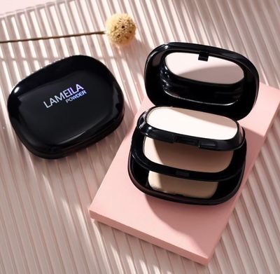 ￼Oil Control Face Powder Pressed Powder Concealer Foundation Setting Waterproof Lasting Makeup Dual-Use 2set