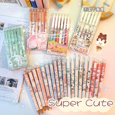 ￼NIXXOS 6Pcs/Set 0.5mm Retractable Gel Pen Ballpoint Pen Black Ink For Student Stationery Kids Pen 4set