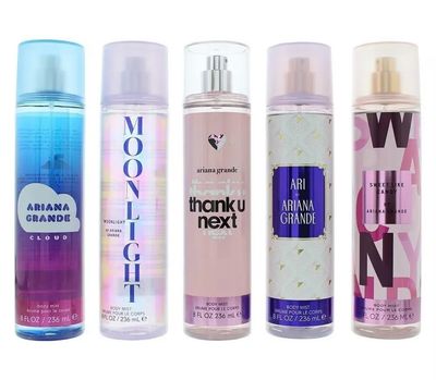 ￼💯Ariana_Grande_Thank U Next , Sweet Cloud , Moonlight Fragrance Mist VS Body Mist For Women 236Ml Minyak Wangi Perempuan 2btl