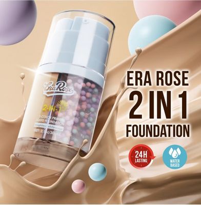 ￼Era Rose Foundation 2 in 1 Primer +Foundation Full Coverage Anti Crack Mesra Wuduk