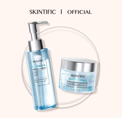 ￼[Ready Stock] SKINTIFIC 2pcs Set 5% Panthenol Gel Moisturizer + Facial Wash Calming and Soothing Cleasner for All Skin 1set