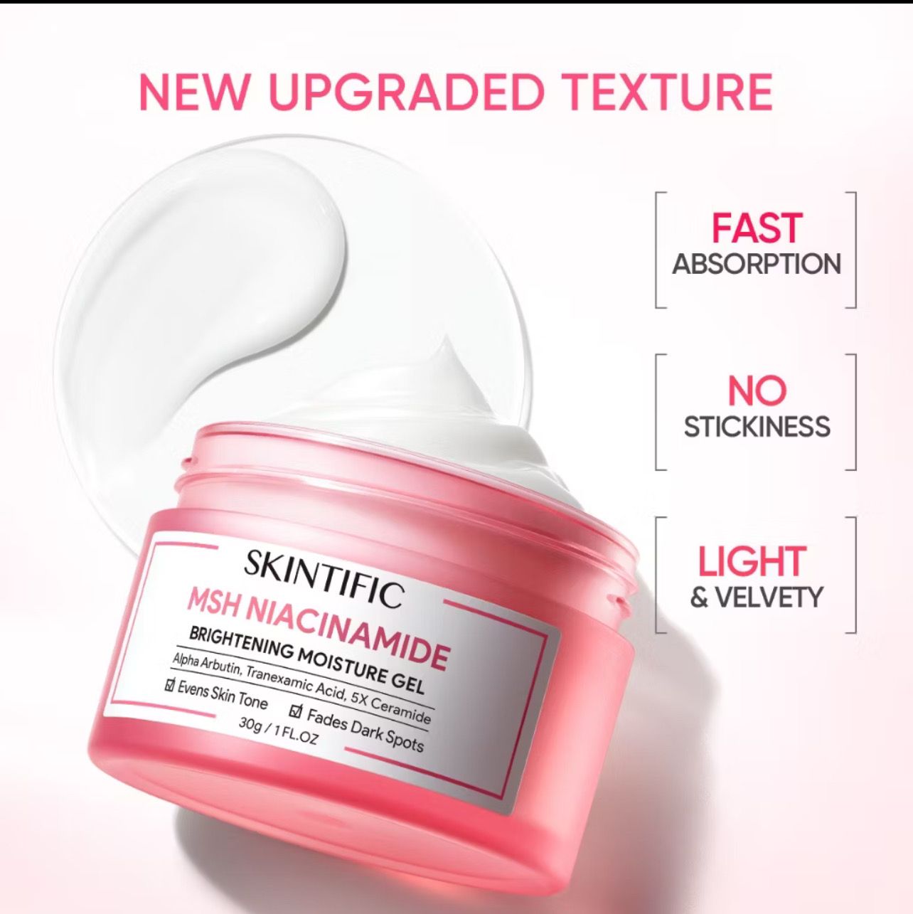 ￼[Ready Stock] SKINTIFIC MSH Niacinamide Brightening Moisture Gel Glowing Moisturizer Repair Barrier Fades Dark Spot (30g 2bottle