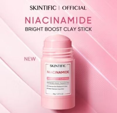 ￼SKINTIFIC Clay Mask Stick kit - Mugwort Acne Facial Alaska Volcano Blackhead Remover Mud Mask Muka  Niacinamide Bright
