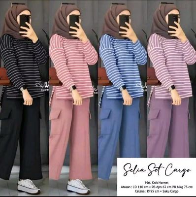 ￼Latest Selia Cargo Women&#39;s Suit Set Pollycotton Premium Import (Size M,L,XL,2XL)