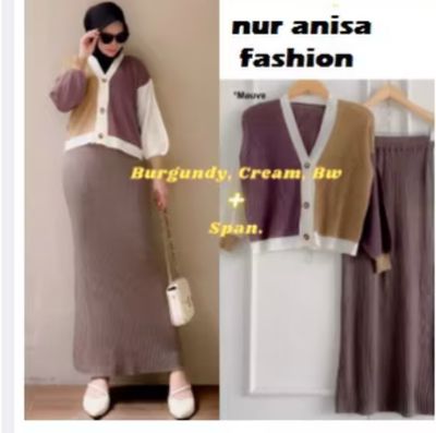 ￼Candy 3 Tone - One Set 2in1 Women - One Set Women - Baju Set Wanita