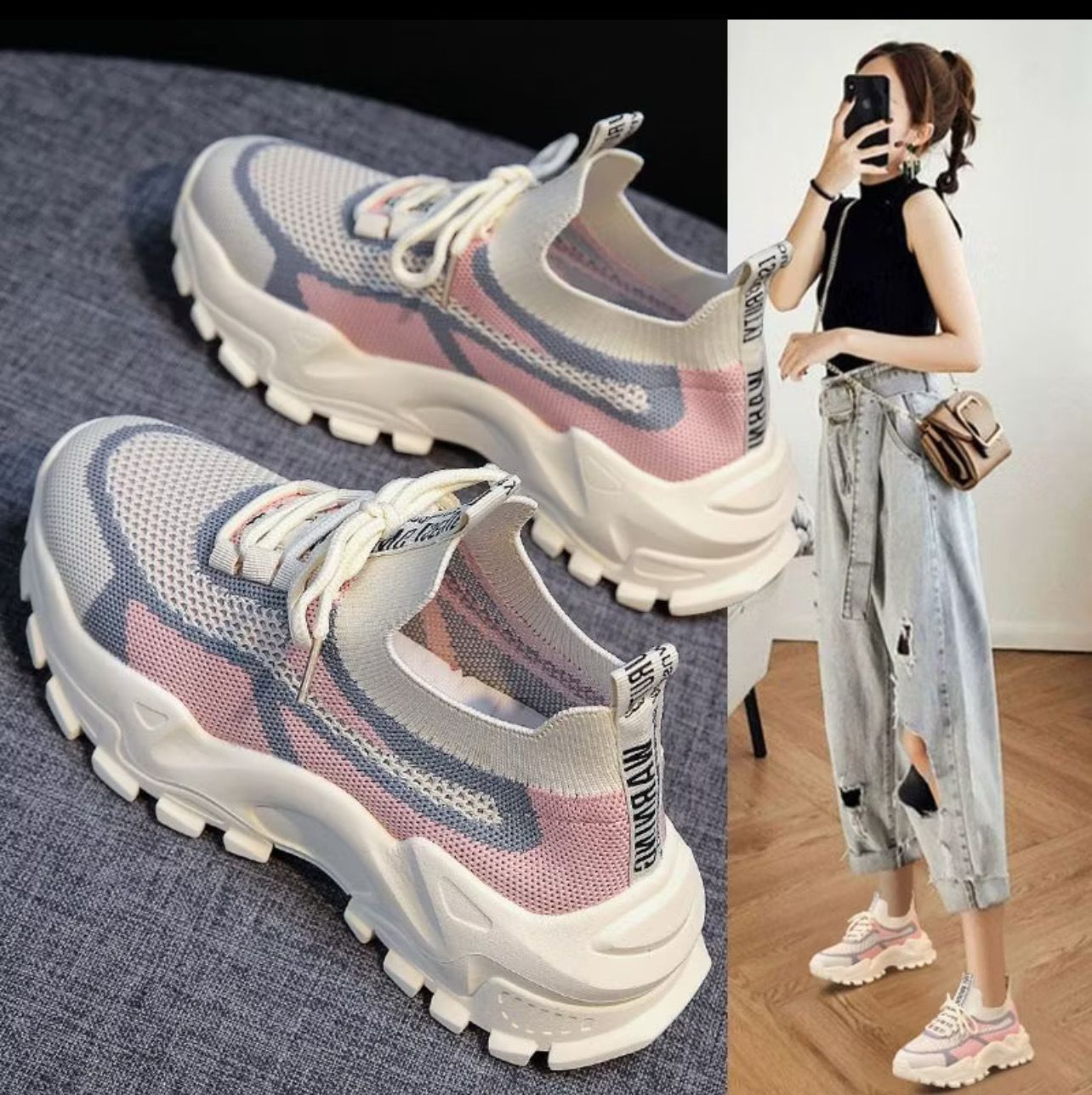 ￼READY STOCK Women Sport Shoes Sneakers Kasut Sukan Perempuan Fashion Harga Murah Harga Lelong Female Girl Cantik Running