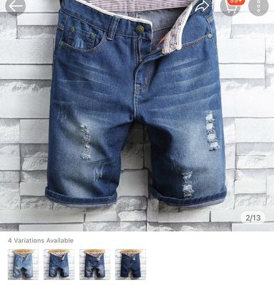 ￼Denim Shorts for Men&#39;s 2024 New Explosions High-grade Straight Pants in Summer Korean Version of The Hole Trend Clothes Shorts.