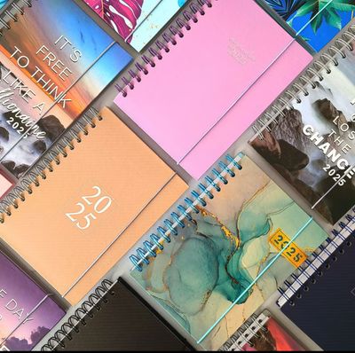 ￼VC Art 2025 Agenda Planner Diary Big Ring Bind Elastic Band Lock A5 Size 2pcs