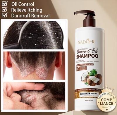 ￼🔥Jaminan Harga Original Anti-dandruff Coconut Oil shampoo kelemumur ubat Oil Control Relieve Scalp Itchy 頭皮屑 洗發水 500ML 2bottle