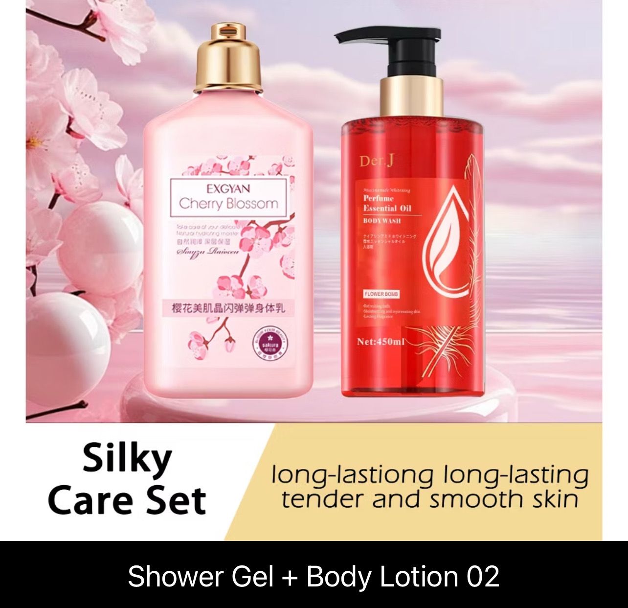 ￼BUY 1 TAKE 1 Silky Care Set Combination of Shower Gel and Body Lotion for Smooth, Soft Skin Care 🔥Limited Offer: 100 Units at Special Price🔥1set (2pcs)