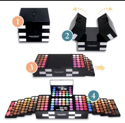 ￼[MALAYSIA READY STOCK] The Beauty Street 148 Colors MISS ROSE Professional Makeup Set Eyeshadow Eyebrow Blusher 彩妆套盒