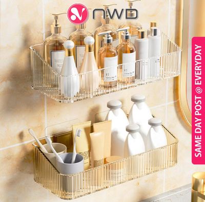 ￼《 𝗣𝗨𝗡𝗖𝗛 𝗙𝗥𝗘𝗘 》Multipurpose Bathroom Wall Mounted Storage Toilet Shelf Organizer Toiletries Rack Rak Bilik Mandi 厕所置物架 3pcs