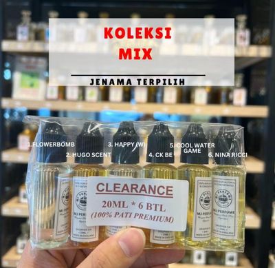 MJ Clearance 20ml*6Btl 250ml*1Btl - 100% Pati Perfume Viral Murah