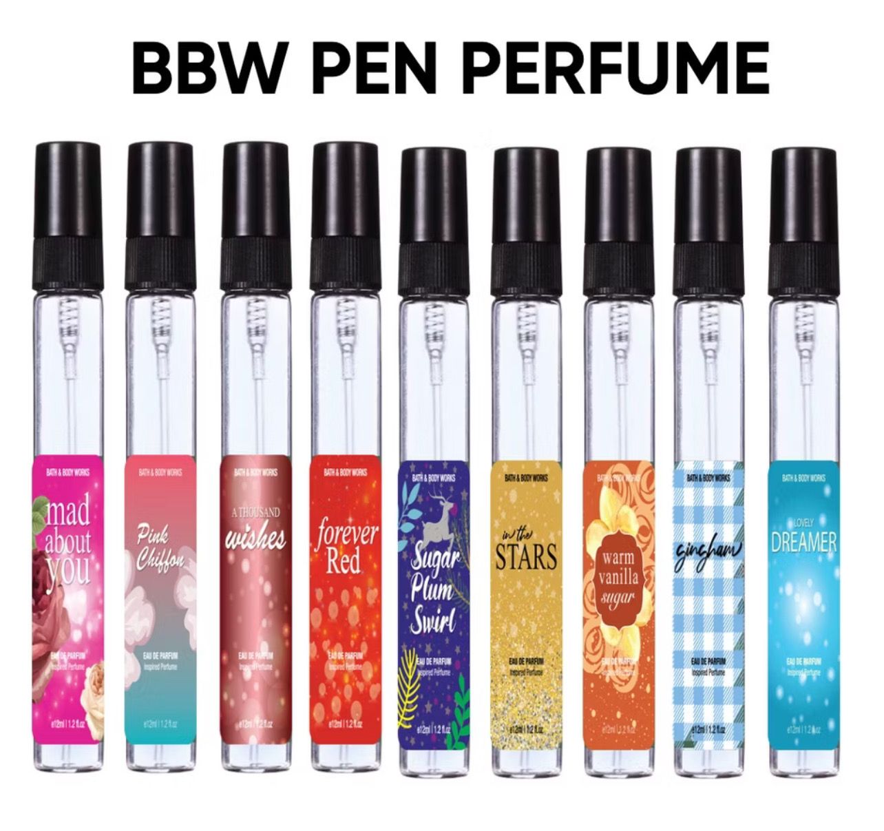 7pcs - Pen Perfume Women BBW  B. Body Work 12ml High Quality Tahan Lama. Pen Perfume Harga Borong!