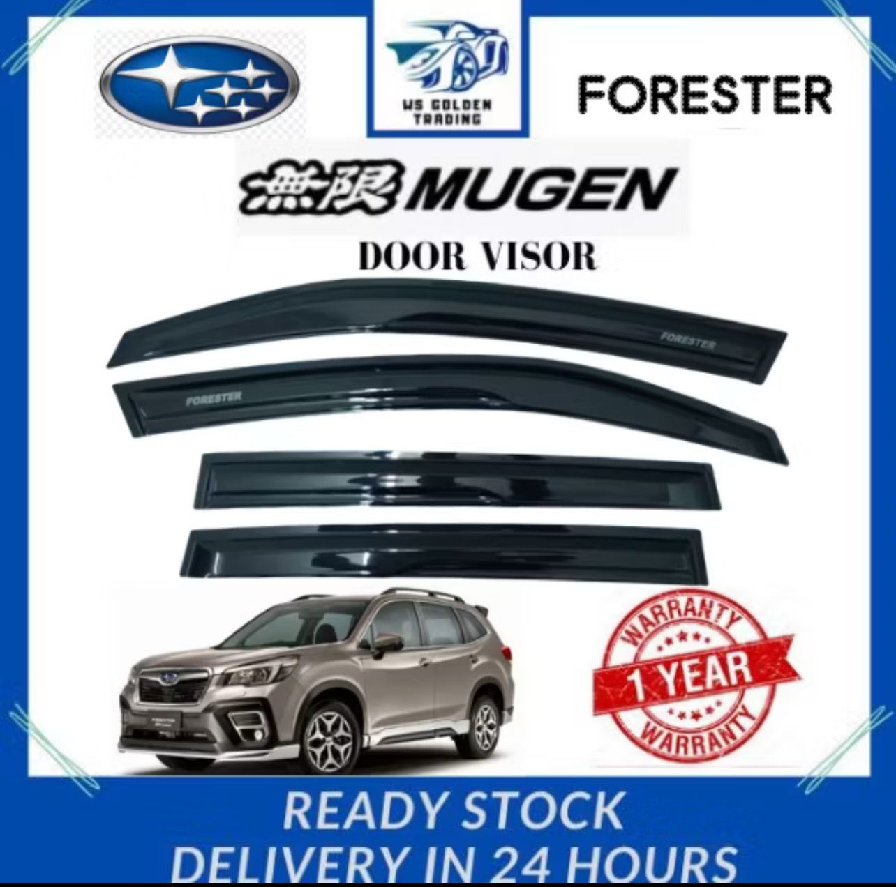 ￼Subaru Forester SJ 2013-2018 Mugen Style Door Visor Air Press Sun Visor (1set/4pcs)