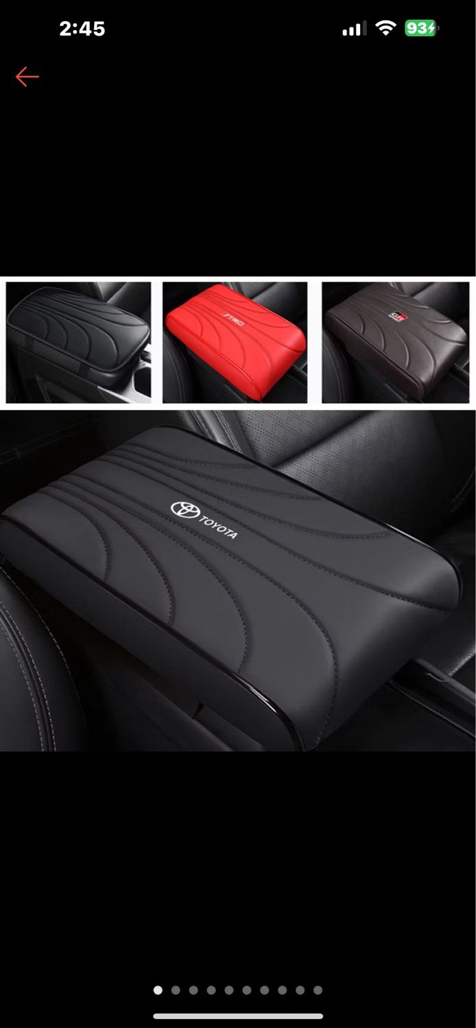 ￼Toyota Car Armrest Cushion Memory Foam Auto Central Arm Rest Seat Box Armrest Box Protective Cover For Toyota Vios Wish Hilux Yaris Rush GR Corolla Cross Avanza Innova Veloz Fortuner Alphard Altis Ca