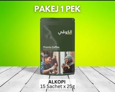 ALKOPI - Kopi MCT dengan Prebiotik Fiber tanpa gula (1 pek 15 Sachet 25g)
