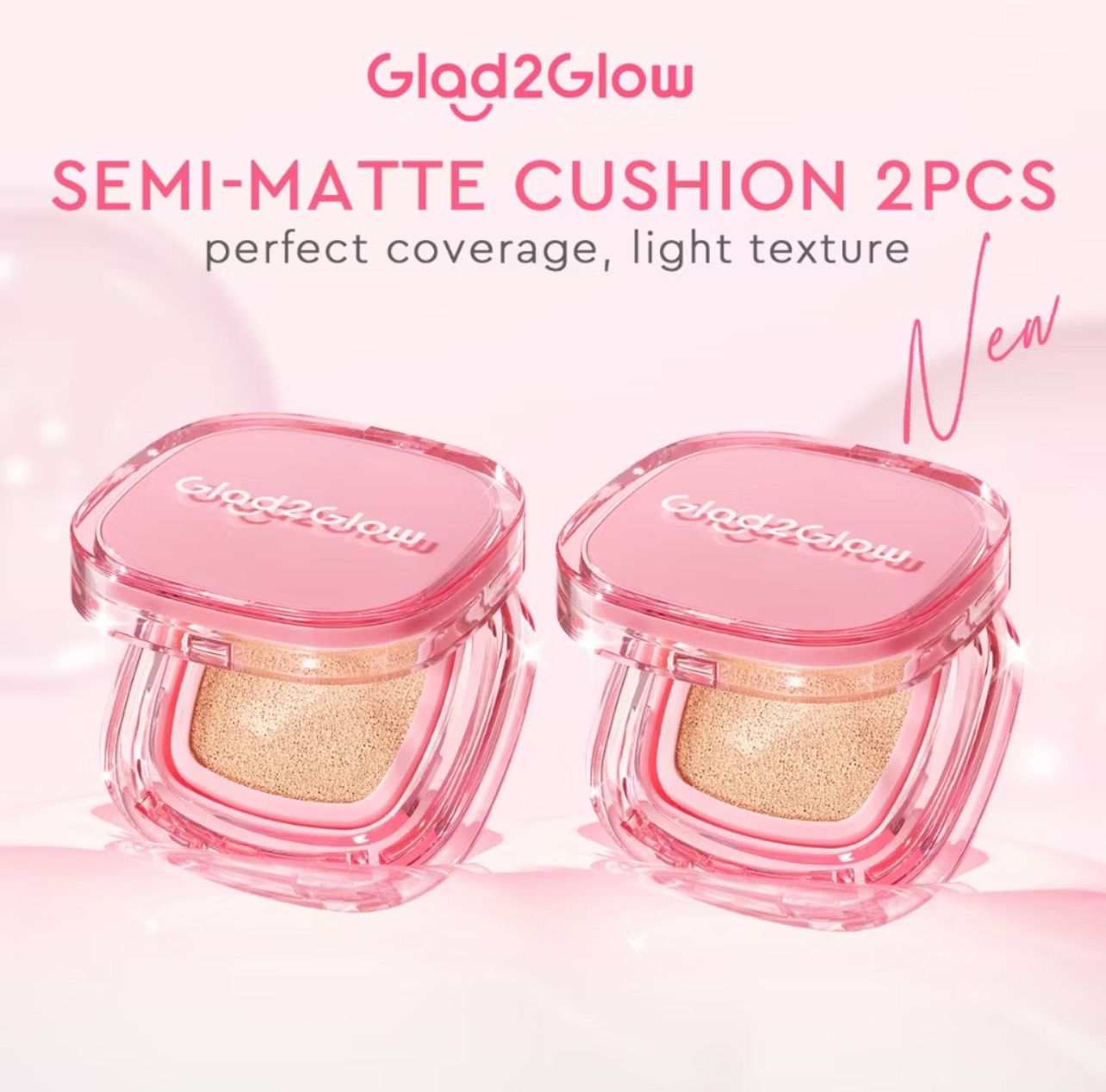 ￼Glad2Glow 2 In 1 Skincare Set Perfect Cover Cushion Foundation Makeup Skincare BB Cream CC Cream 2pcs $22.00 (Promo)