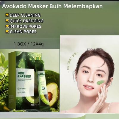 Set Topeng Muka Buih 12 Pek untuk Melembapkan dan Mengecilkan Pori pada Wajah Membersihkan 6kotak $10.00 ❤️