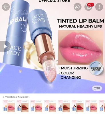 ￼Promo 2pcs $18.00 - SACE LADY Tinted Lip Balm Waterproof Discoloration Color Lip Moisturizing Long Lasting