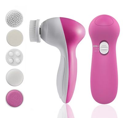 ￼2set $10.00-5 in 1 Electric Facial Cleanser Brush Wash Cleansing Massage Cleaner Face Care Tools Skin Pore Body Mini Beauty Exfoliat