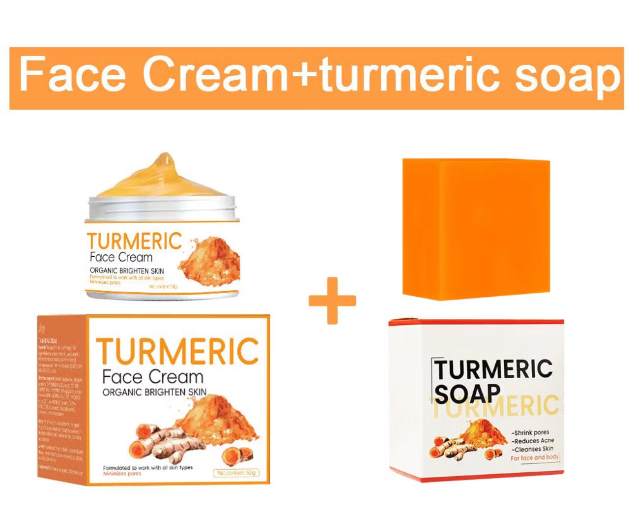 1set $10.00-A New Product turmeric soap turmeric Cream turmeric soap Care Set Brightening soap Handmade soap