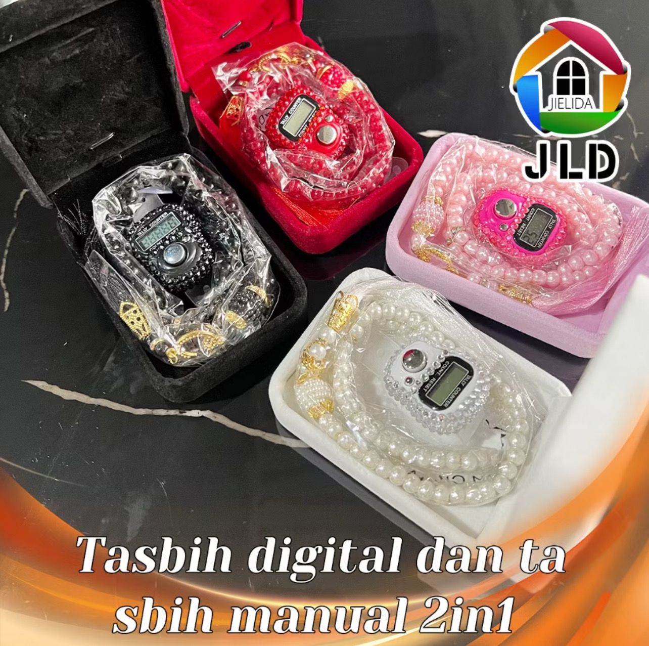 $10.00 - Jielida Souvenir 1 Set Of Premium 99 Pearl Tasbih &amp; Tasbih Digital