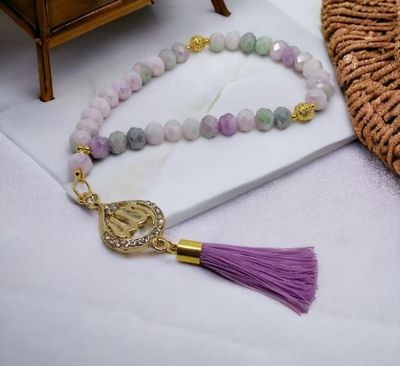 ￼$10.00 - Multi-color GRADATION CRYSTAL STONE TASBIH + LAFADZ ALLAH 10MM LUXURY