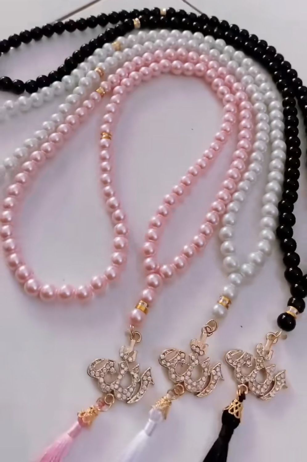 2pcs $10.00 - Pearl TASBIH + LAFADZ ALLAH / 99 GRAINS / 8 MM ORIGINAL NATURAL