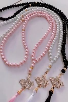 2pcs $10.00 - Pearl TASBIH + LAFADZ ALLAH / 99 GRAINS / 8 MM ORIGINAL NATURAL